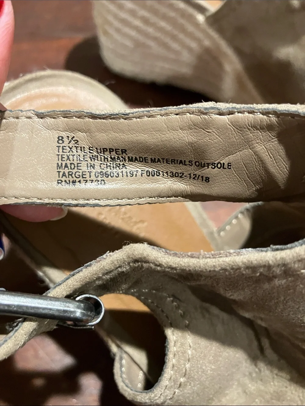 Universal Thread Taupe Suede Espadrille Wedge Slingbacks